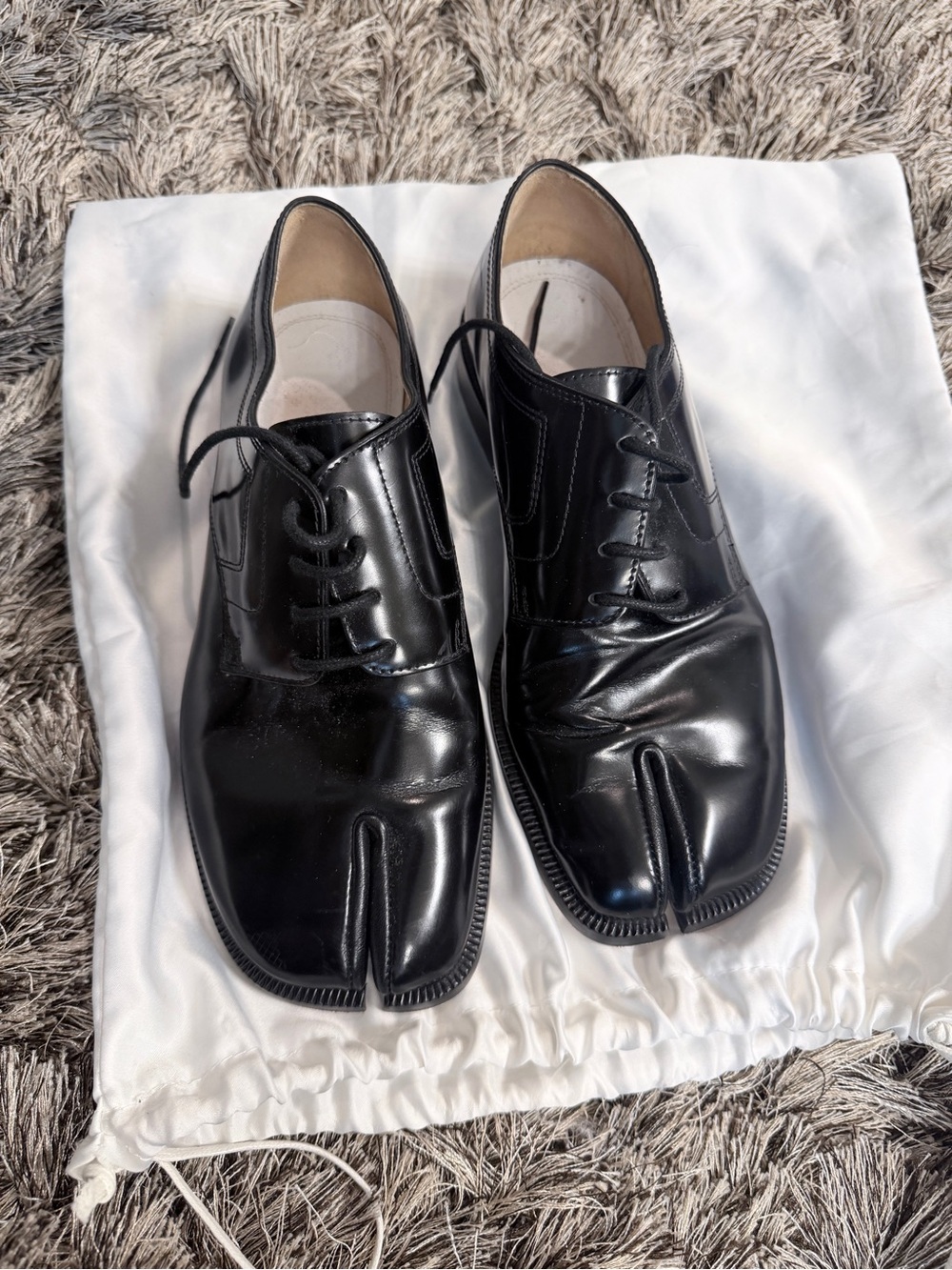 Maison Martin Margiela Black Split-Toe Derby Oxfords